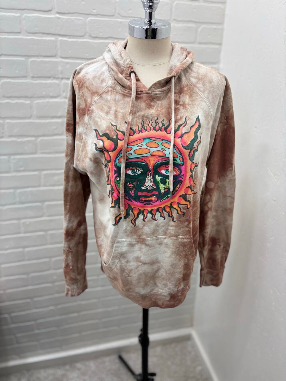 Sublime 1995 Summer Tour Tie Dye Hoodie Woman's M Rust Brown Sun Graphic C15